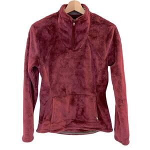THE NORTH FACE Furry Fleece Quarter Zip Sweatshirt Women's S Red/Plum